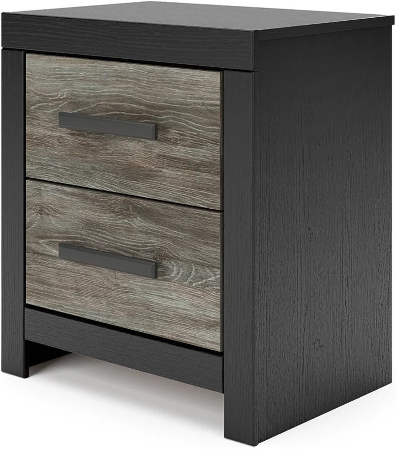 Ryderton Two Drawer NightStand In Black and Gray NCB111892