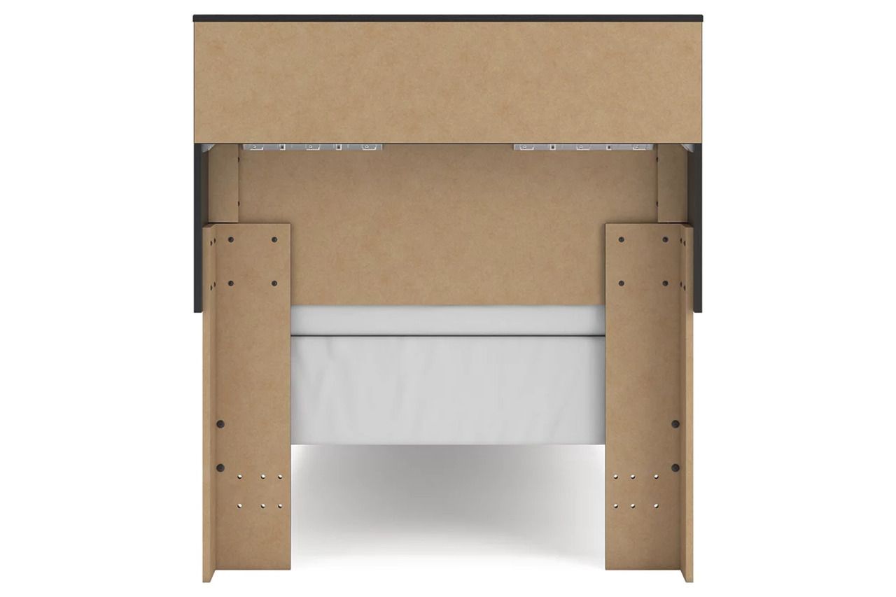 Ryderton Twin Bookcase Bed In Black and Gray NCB1118B12