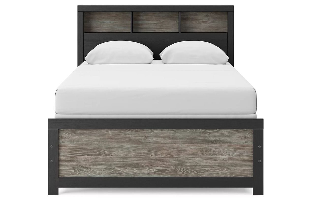 Ryderton Full Bookcase Bed In Black and Gray NCB1118B13