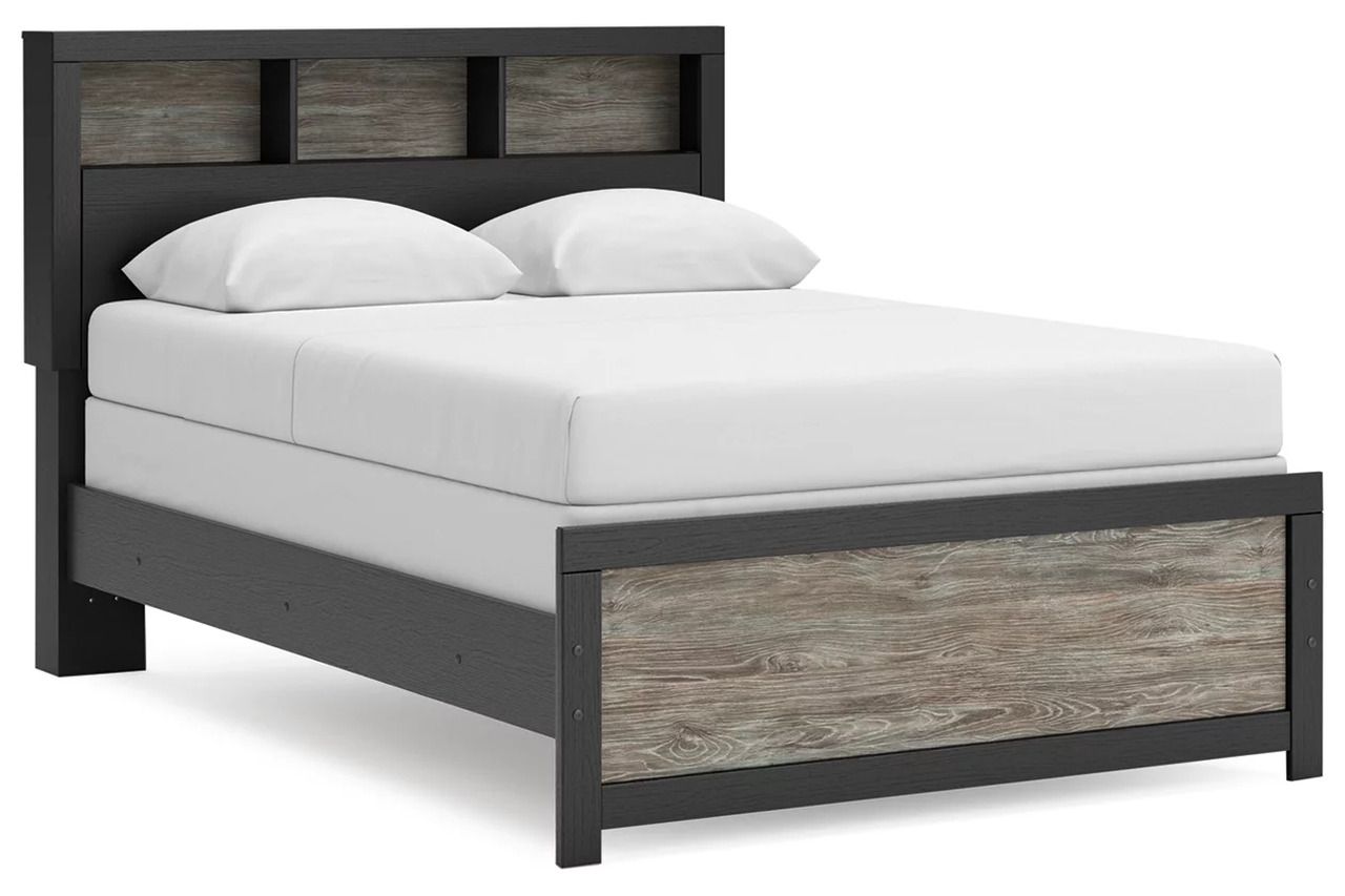 Ryderton Full Bookcase Bed In Black and Gray NCB1118B13