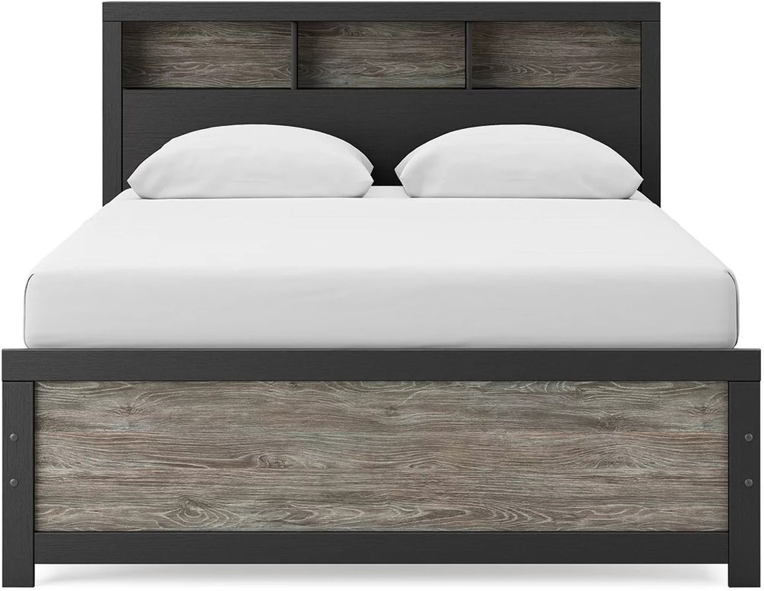 Ryderton Queen Bookcase Bed In Black and Gray NCB1118B2