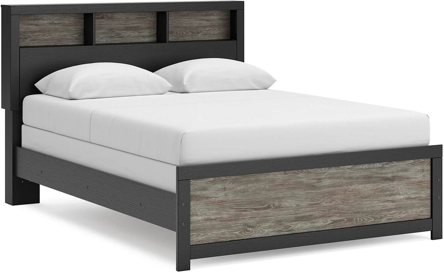 Ryderton Queen Bookcase Bed In Black and Gray NCB1118B2