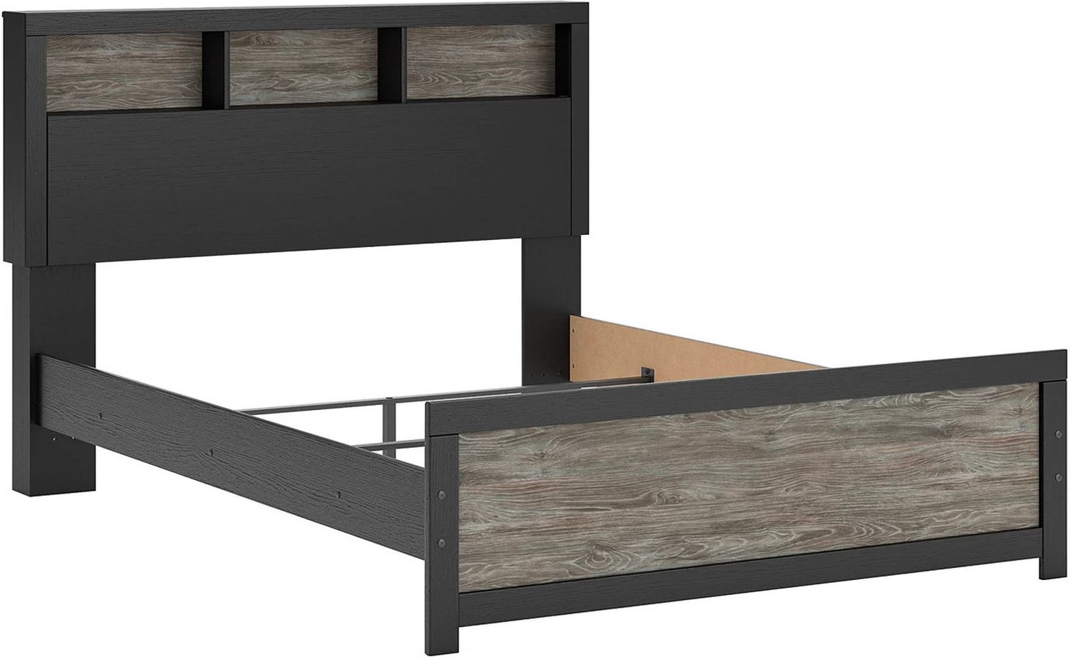Ryderton Queen Bookcase Bed In Black and Gray NCB1118B2