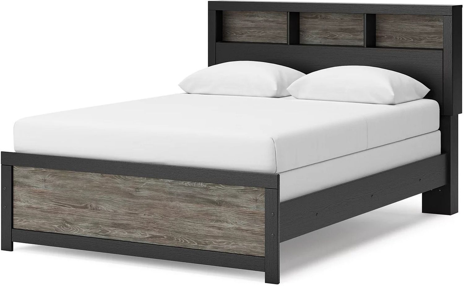 Ryderton Queen Bookcase Bed In Black and Gray NCB1118B2