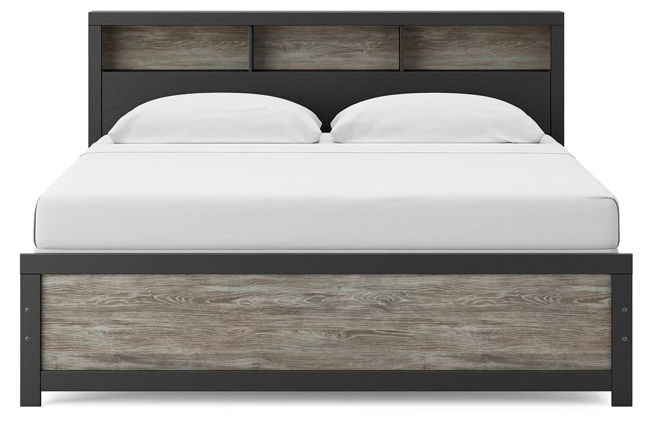 Ryderton King Bookcase Bed In Black and Gray NCB1118B6