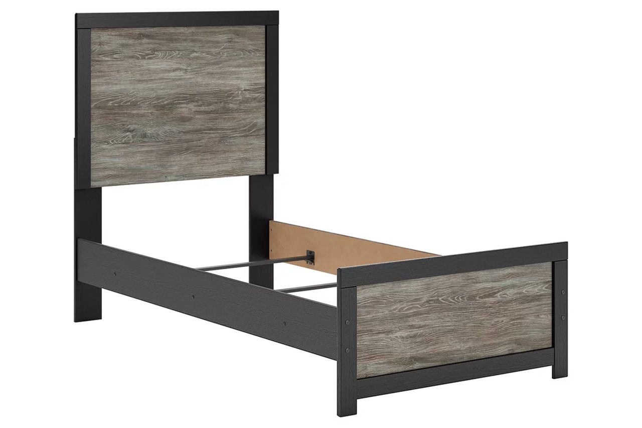 Ryderton Twin Panel Bed In Black and Gray NCB1118B8