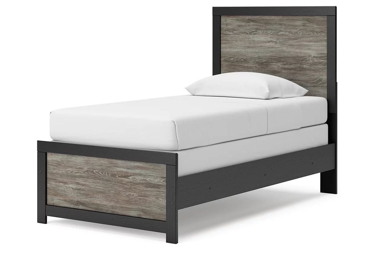 Ryderton Twin Panel Bed In Black and Gray NCB1118B8