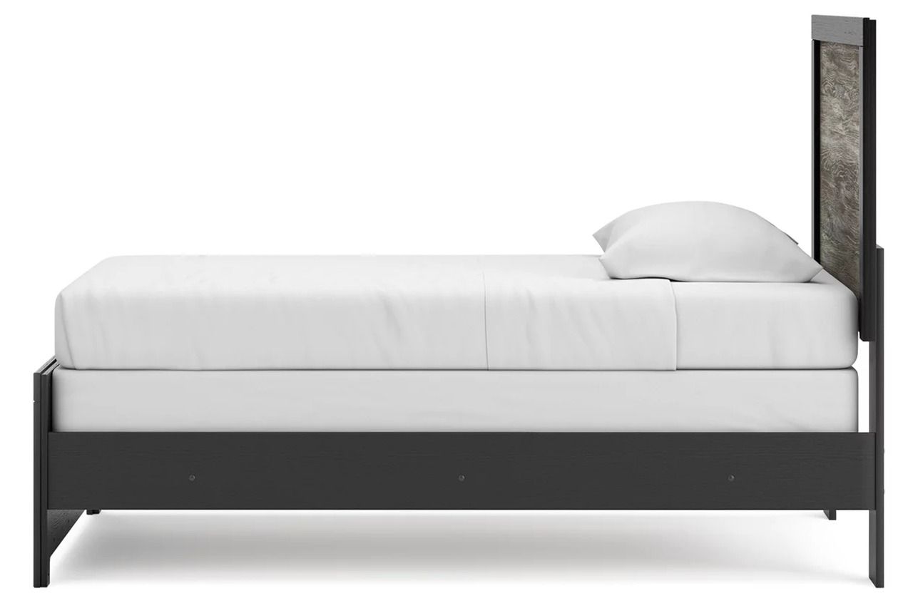 Ryderton Twin Panel Bed In Black and Gray NCB1118B8