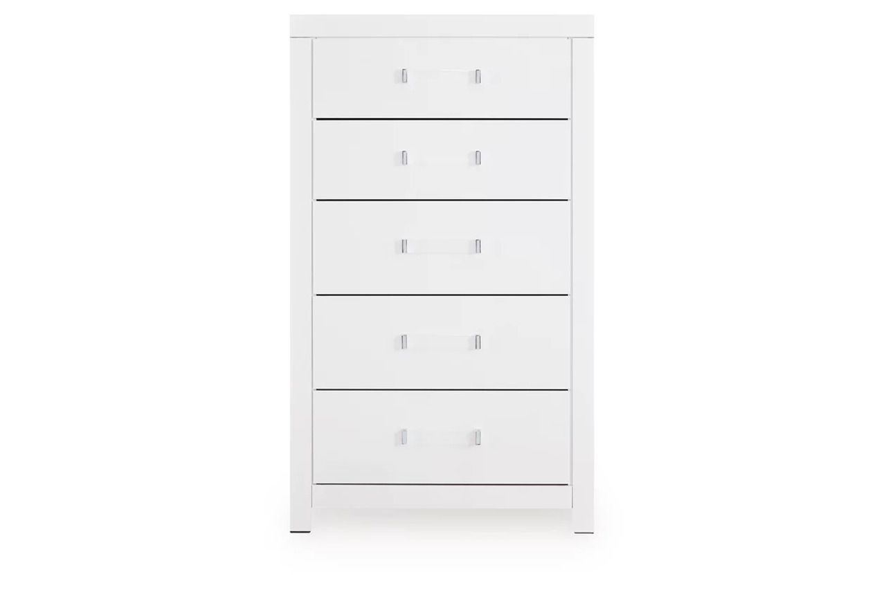 Marzoni Five Drawer Chest In White NCB111946