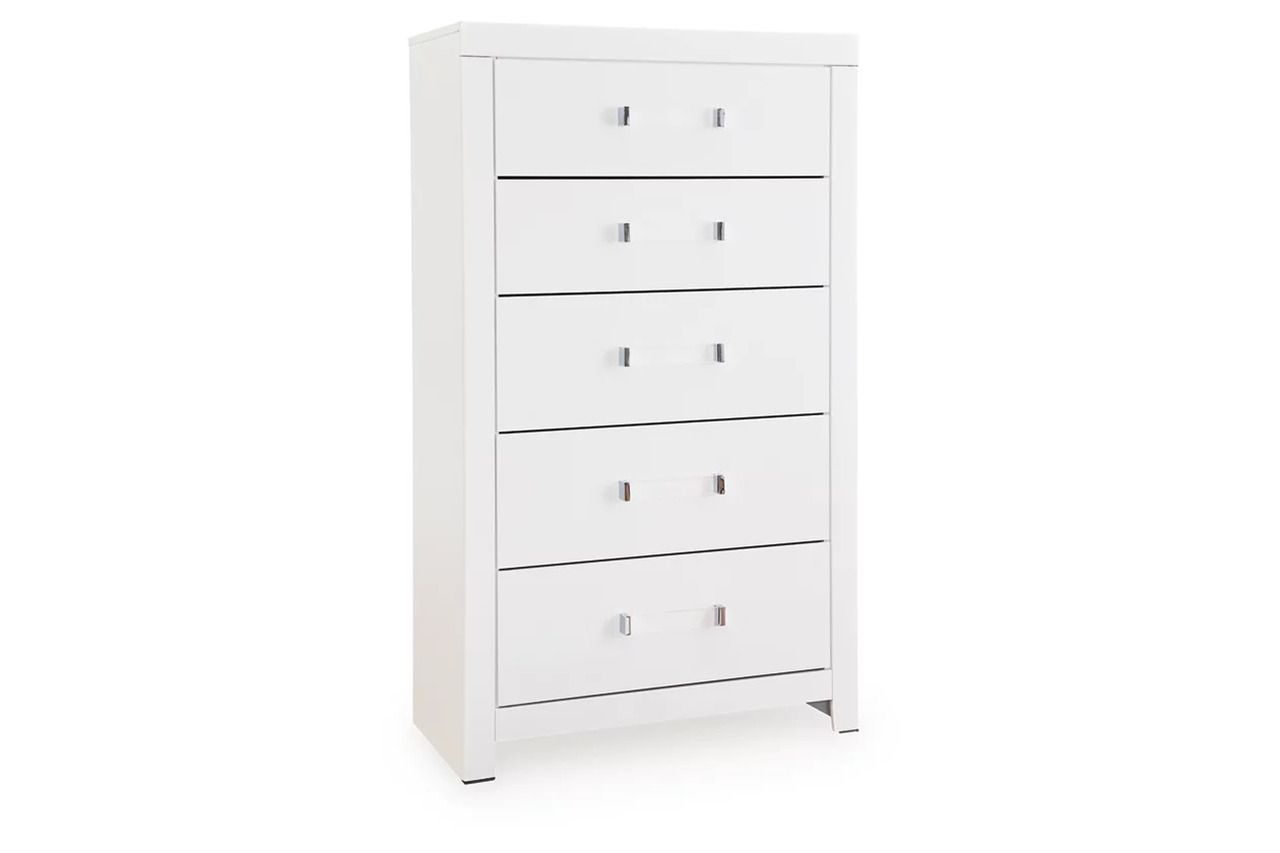 Marzoni Five Drawer Chest In White NCB111946
