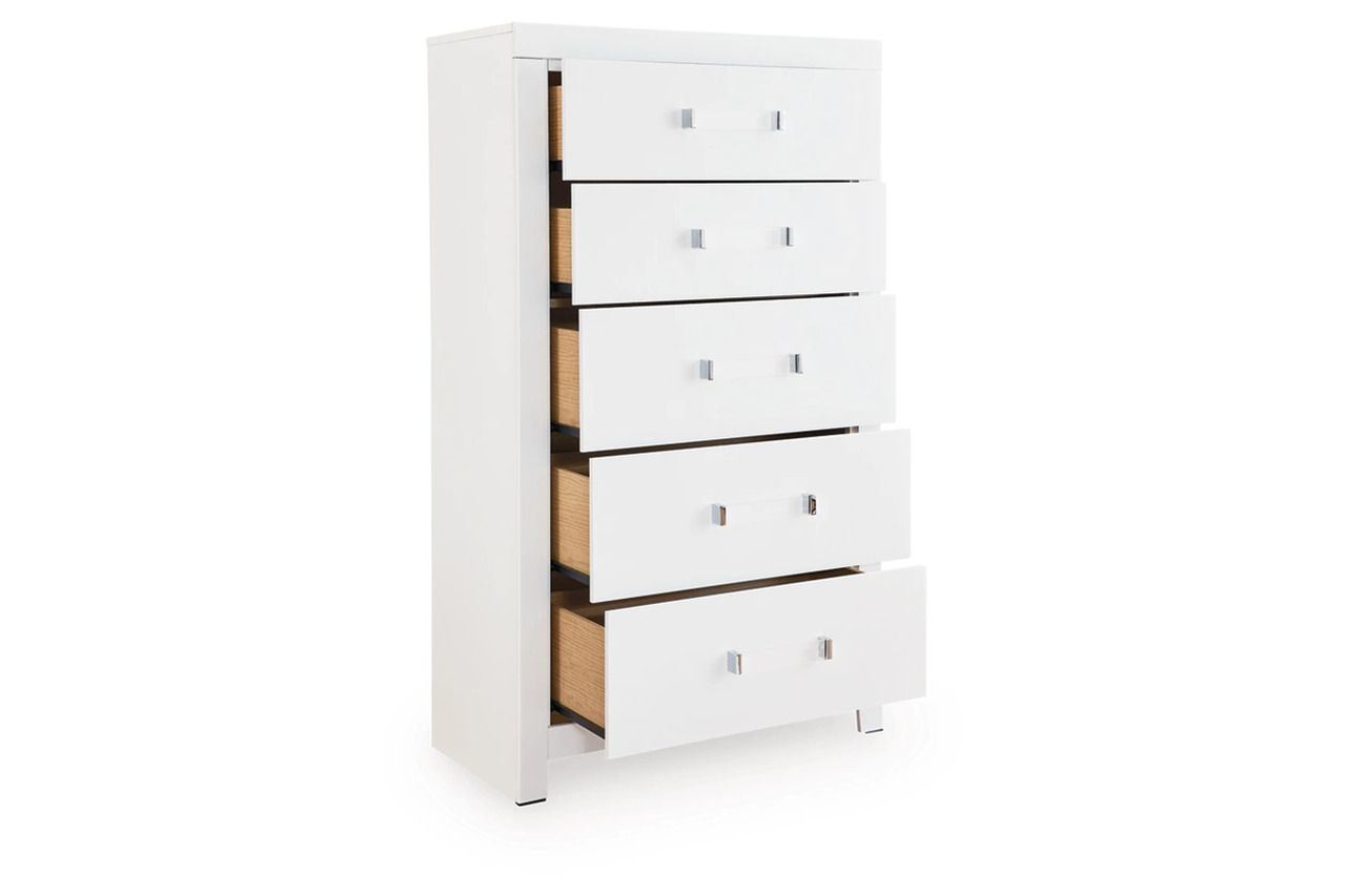 Marzoni Five Drawer Chest In White NCB111946