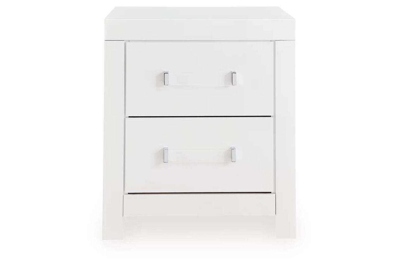 Marzoni Two Drawer NightStand In White NCB111992