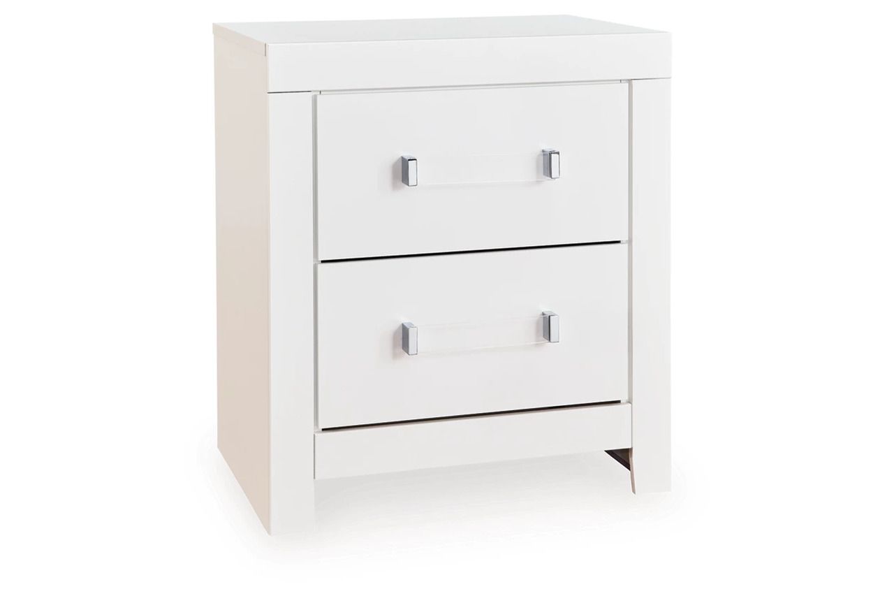 Marzoni Two Drawer NightStand In White NCB111992