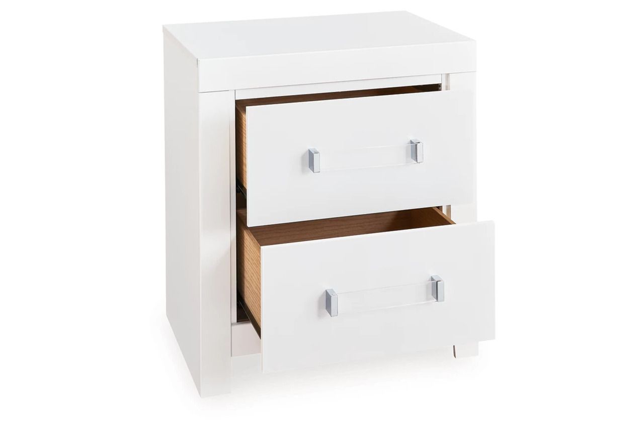 Marzoni Two Drawer NightStand In White NCB111992
