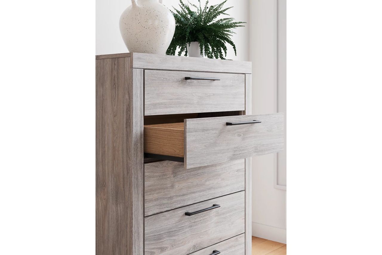 Ryderton Five Drawer Chest In Gray NCB112046