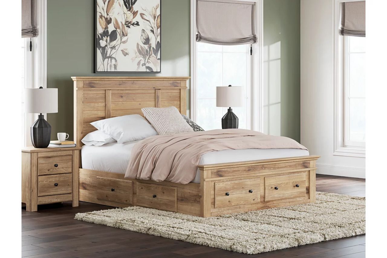 Allihauser Queen Panel Storage Bed In Tan NCB1170B10