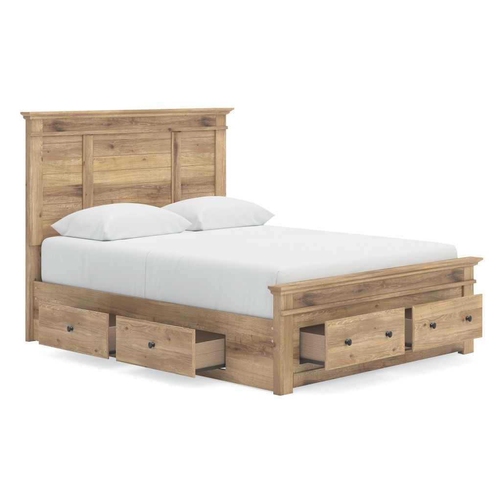 Allihauser Queen Panel Storage Bed In Tan NCB1170B10
