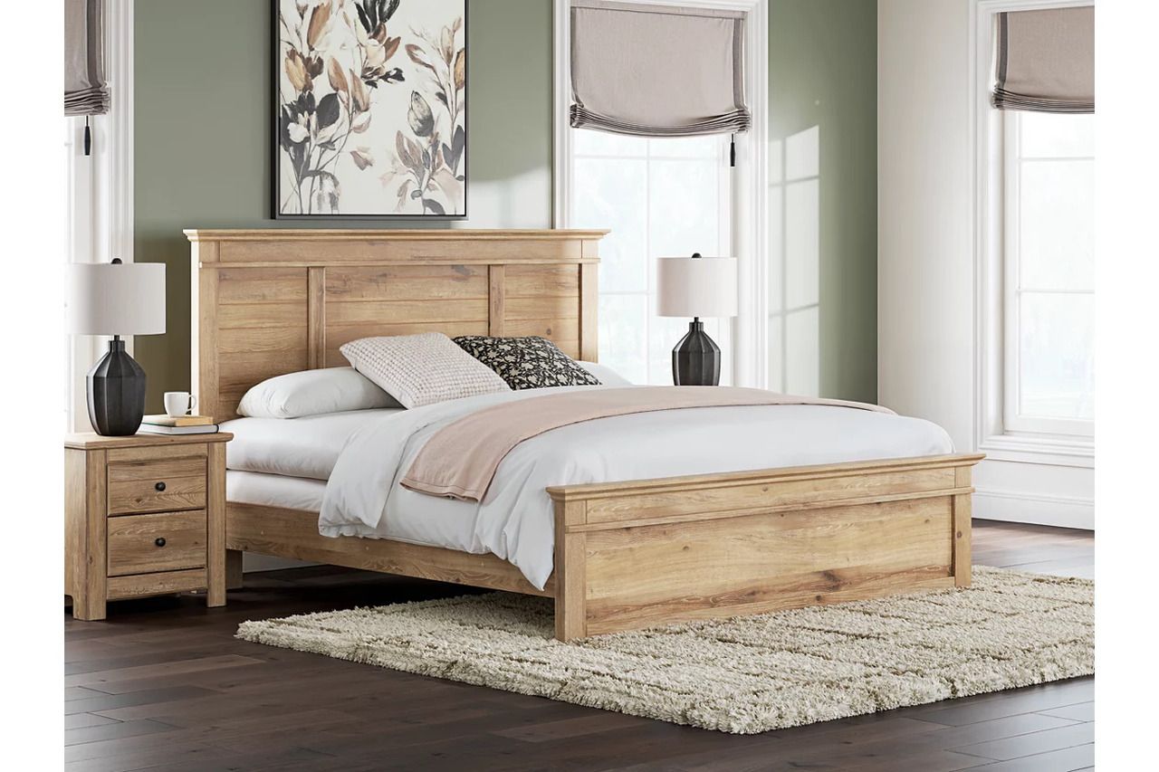 Allihauser King Panel Bed In Tan NCB1170B12