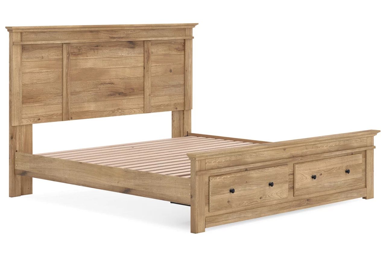 Allihauser King Panel Storage Bed In Tan NCB1170B13