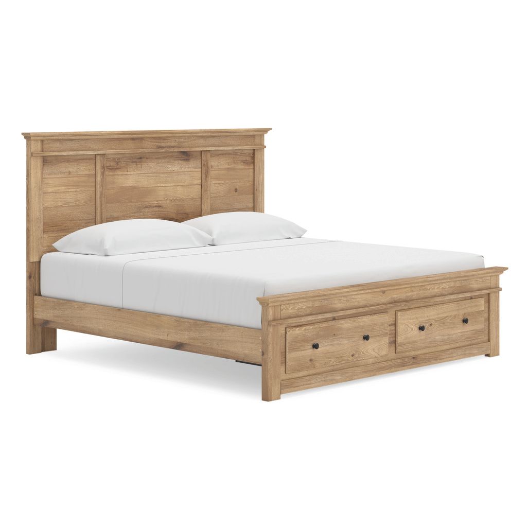 Allihauser King Panel Storage Bed In Tan NCB1170B13