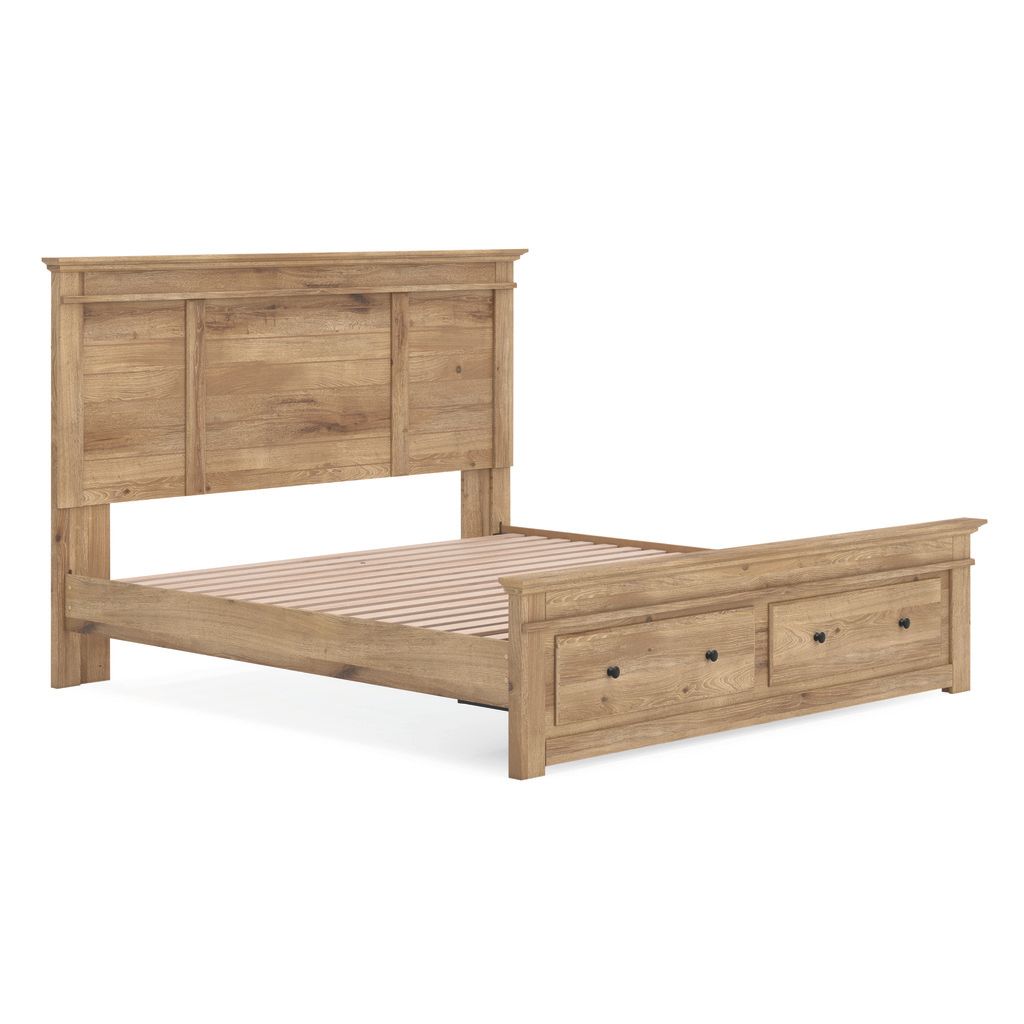 Allihauser King Panel Storage Bed In Tan NCB1170B13