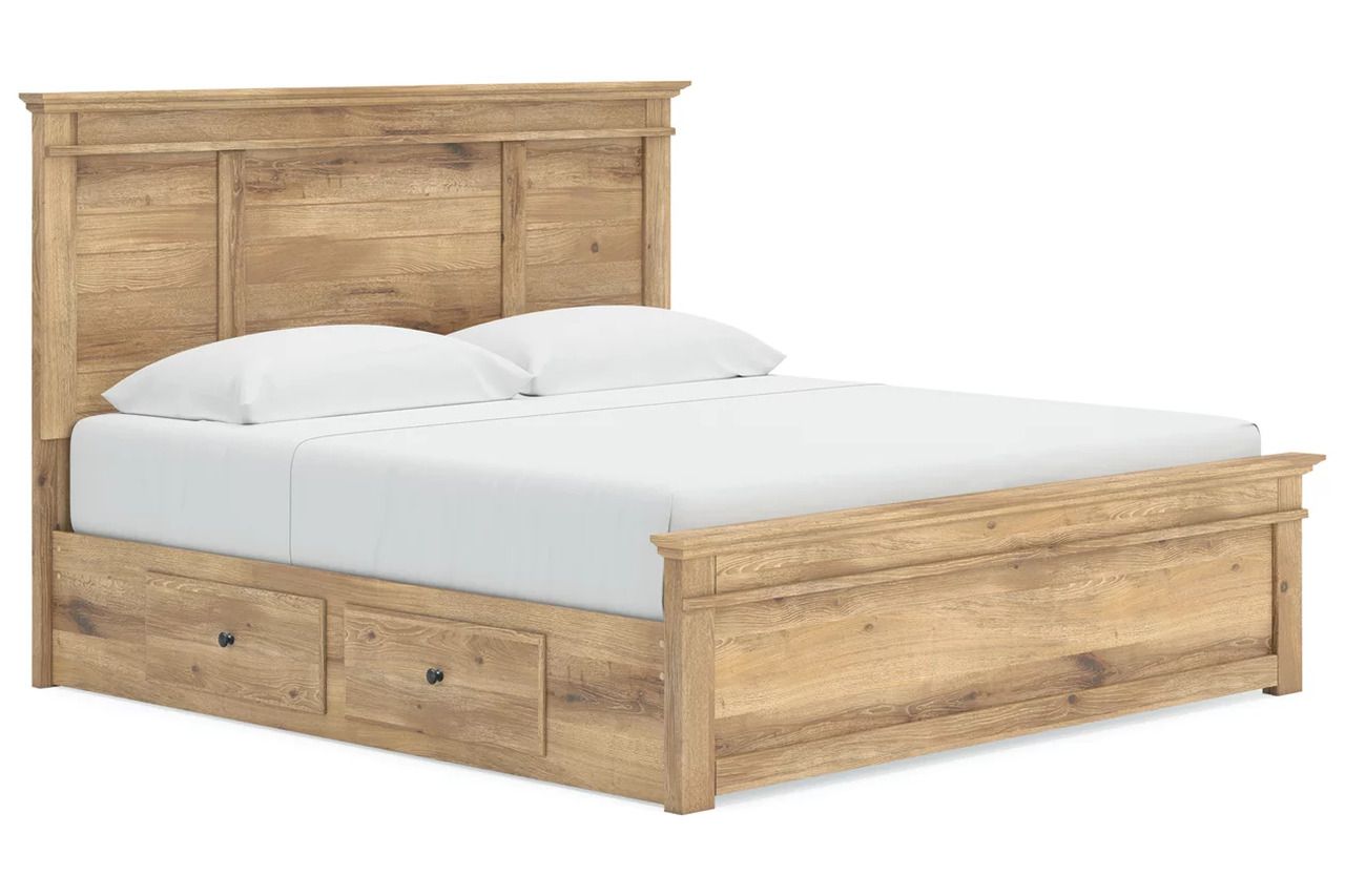 Allihauser King Panel Storage Bed In Tan NCB1170B14