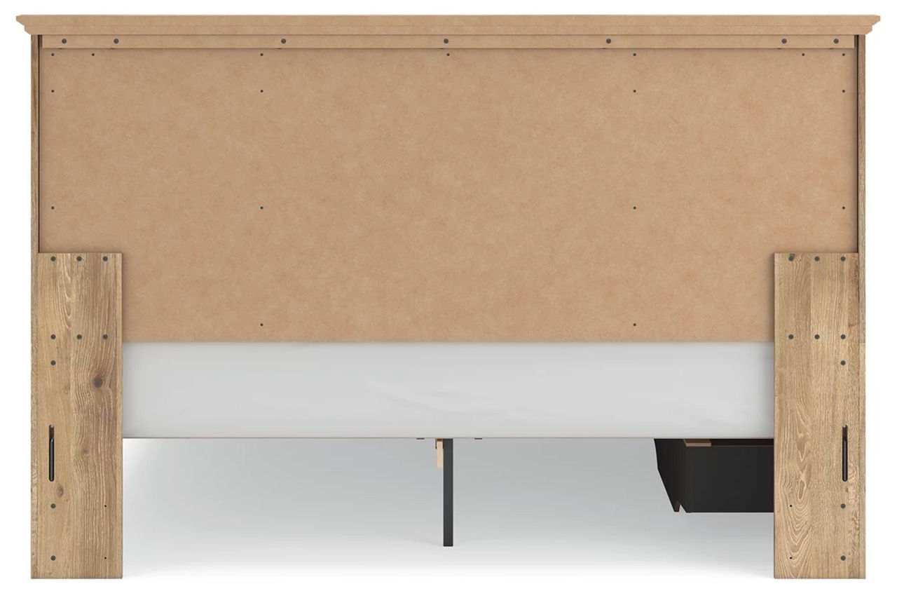 Allihauser King Panel Storage Bed In Tan NCB1170B14