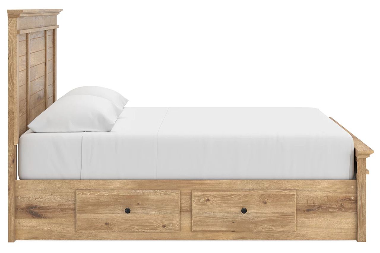 Allihauser King Panel Storage Bed In Tan NCB1170B14