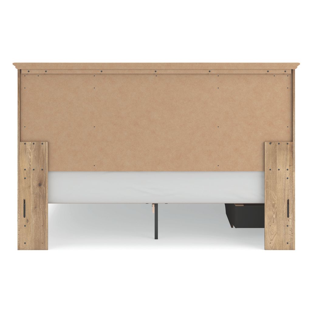 Allihauser King Panel Storage Bed In Tan NCB1170B14