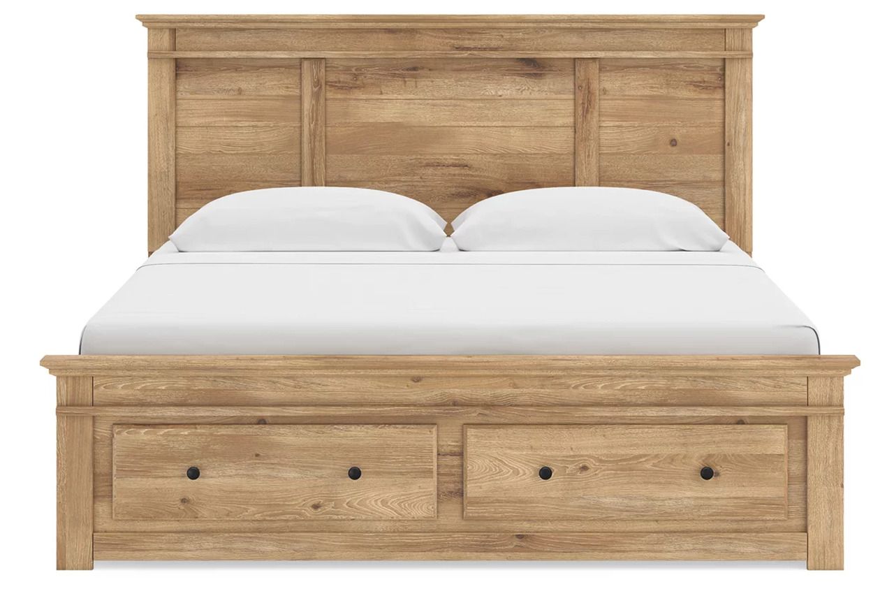 Allihauser King Panel Storage Bed In Tan NCB1170B15