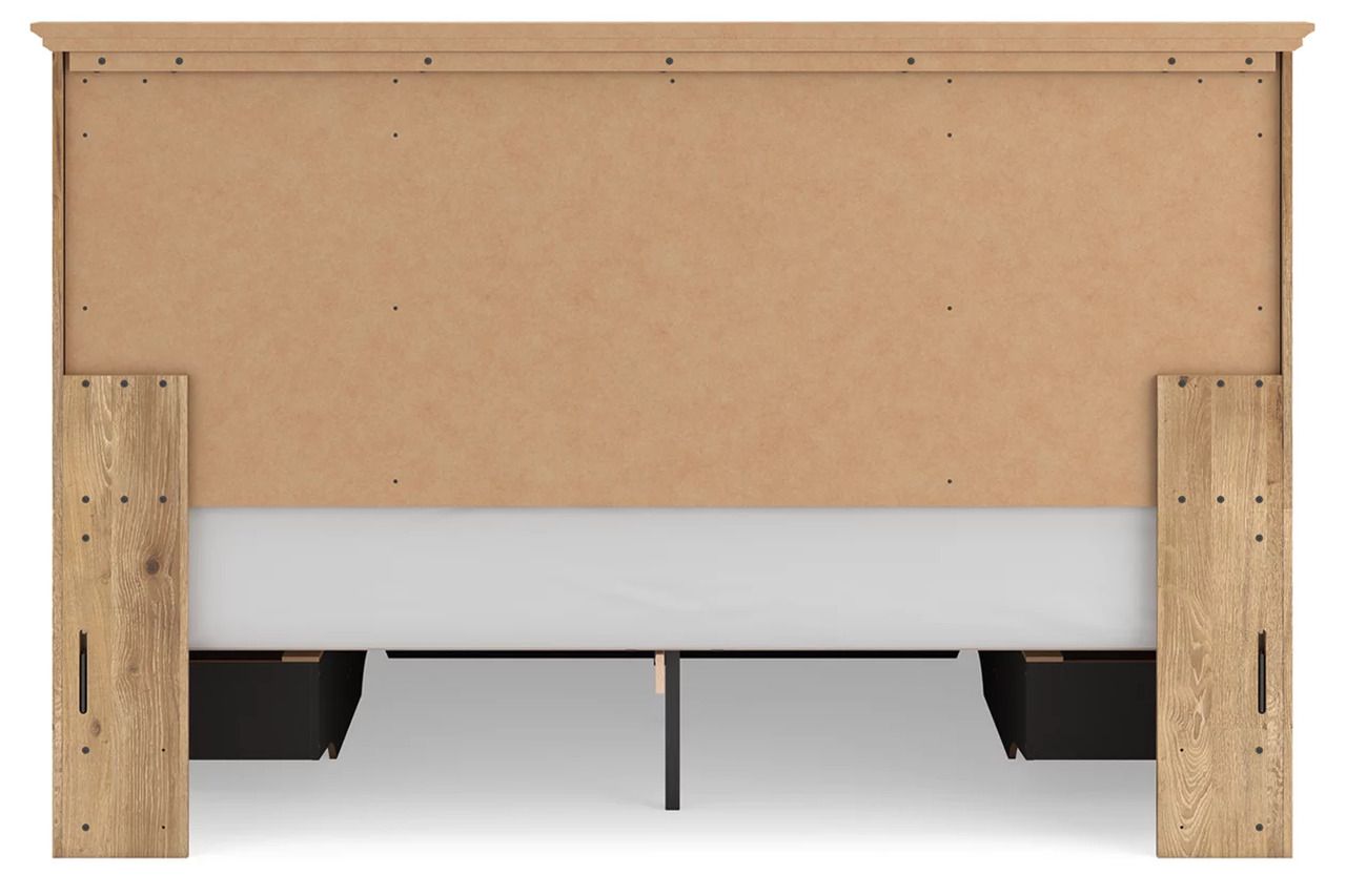 Allihauser King Panel Storage Bed In Tan NCB1170B15