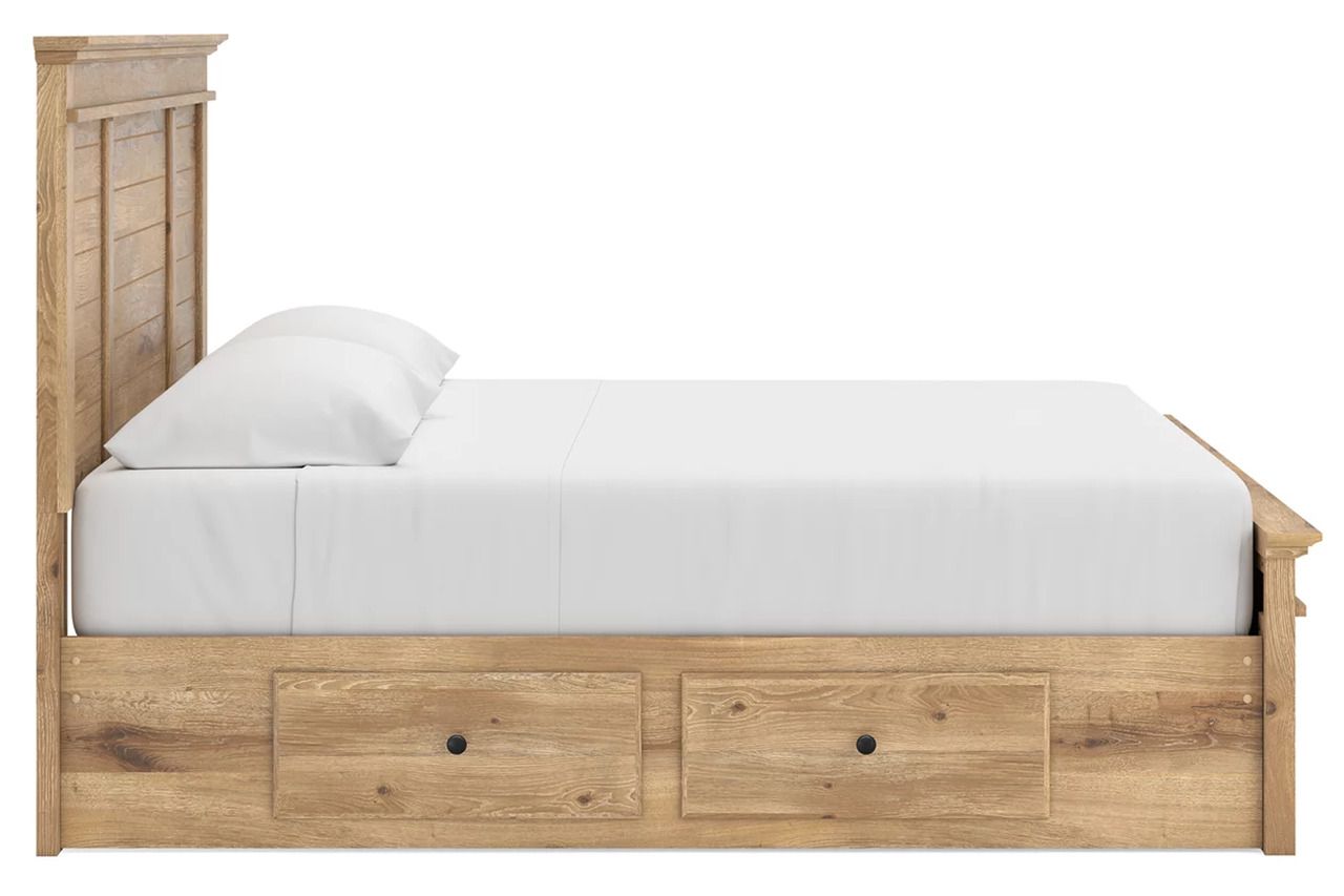 Allihauser King Panel Storage Bed In Tan NCB1170B15
