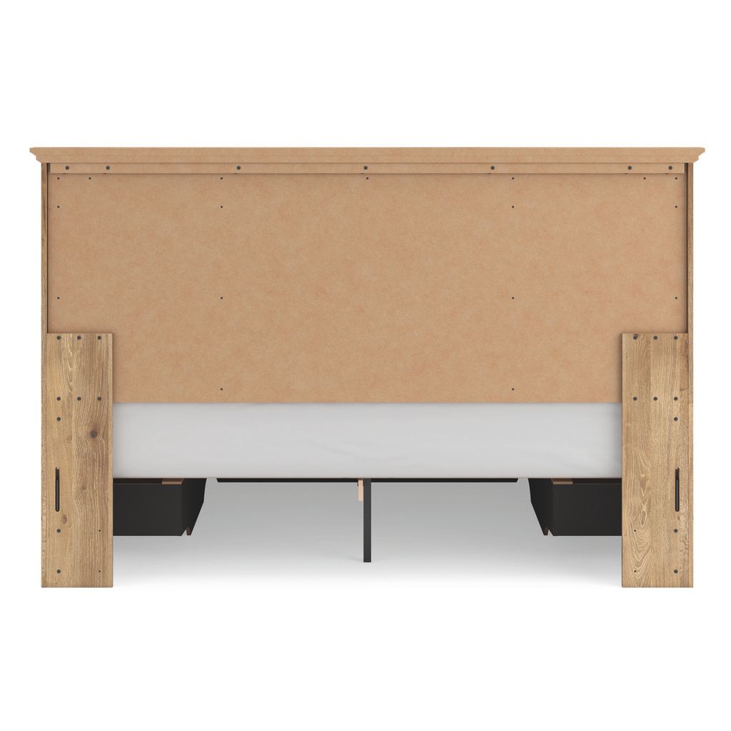 Allihauser King Panel Storage Bed In Tan NCB1170B15