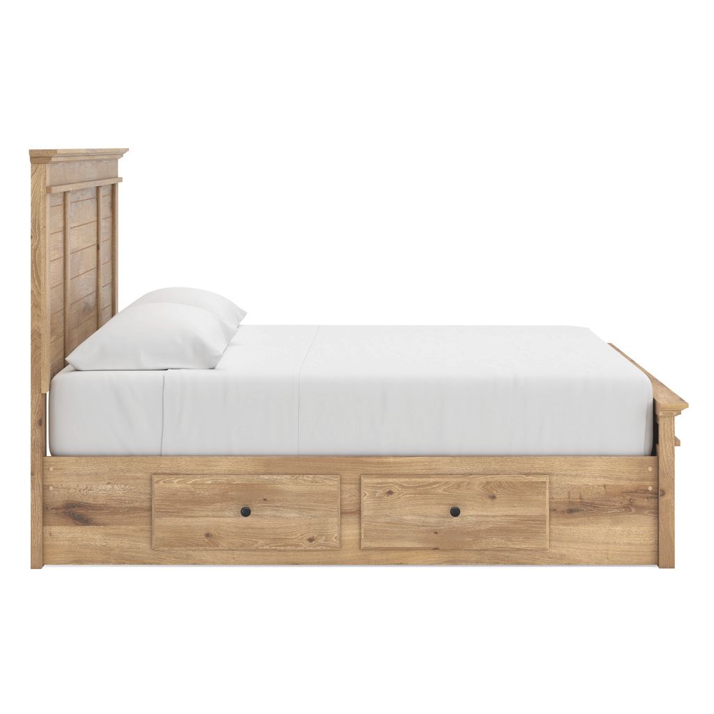 Allihauser King Panel Storage Bed In Tan NCB1170B15