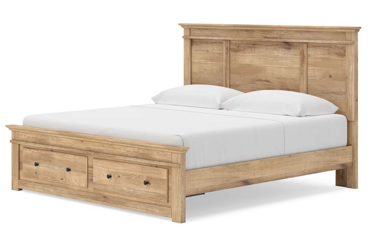 Allihauser King Panel Storage Bed In Tan NCB1170B16