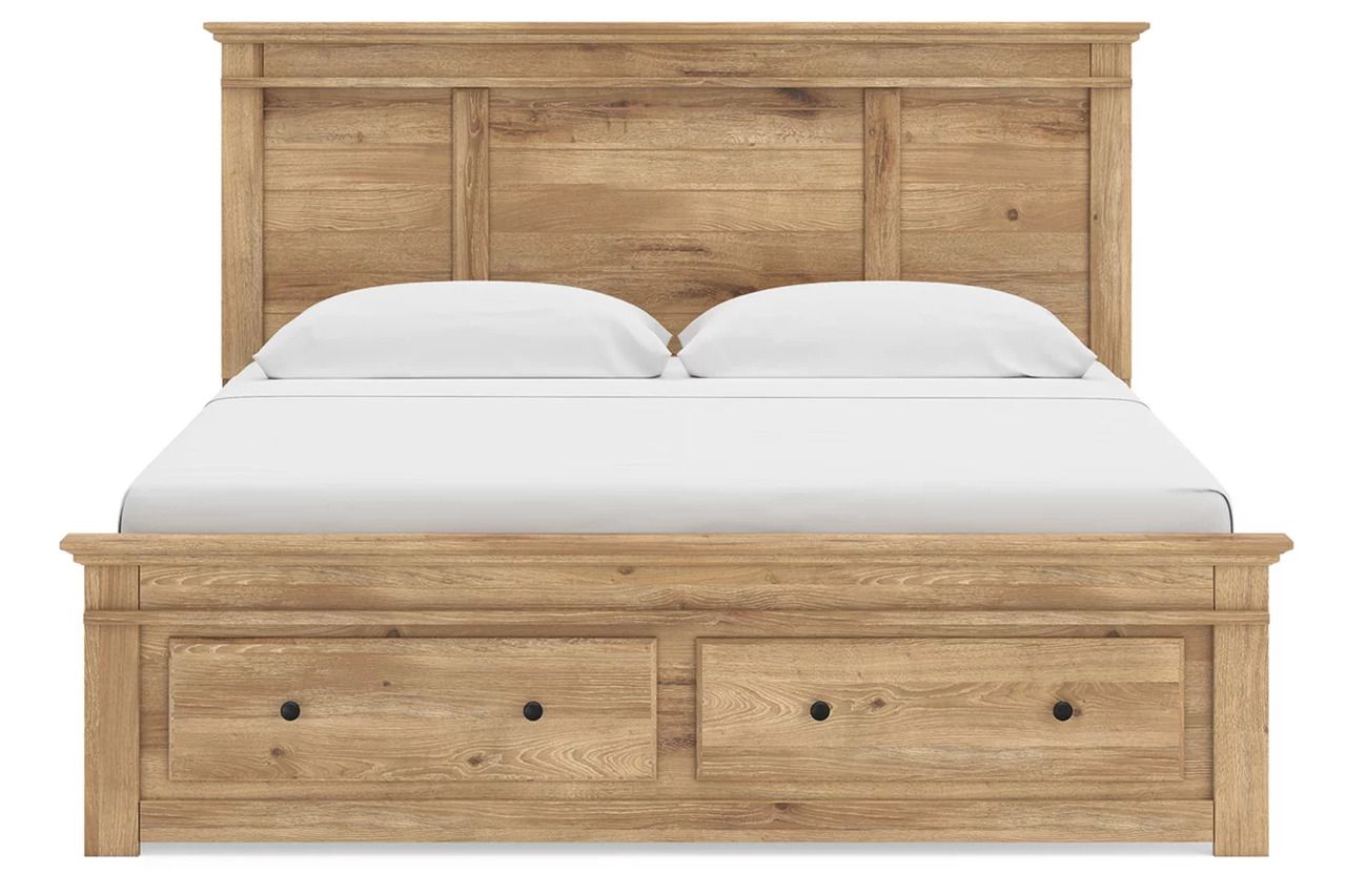 Allihauser King Panel Storage Bed In Tan NCB1170B16