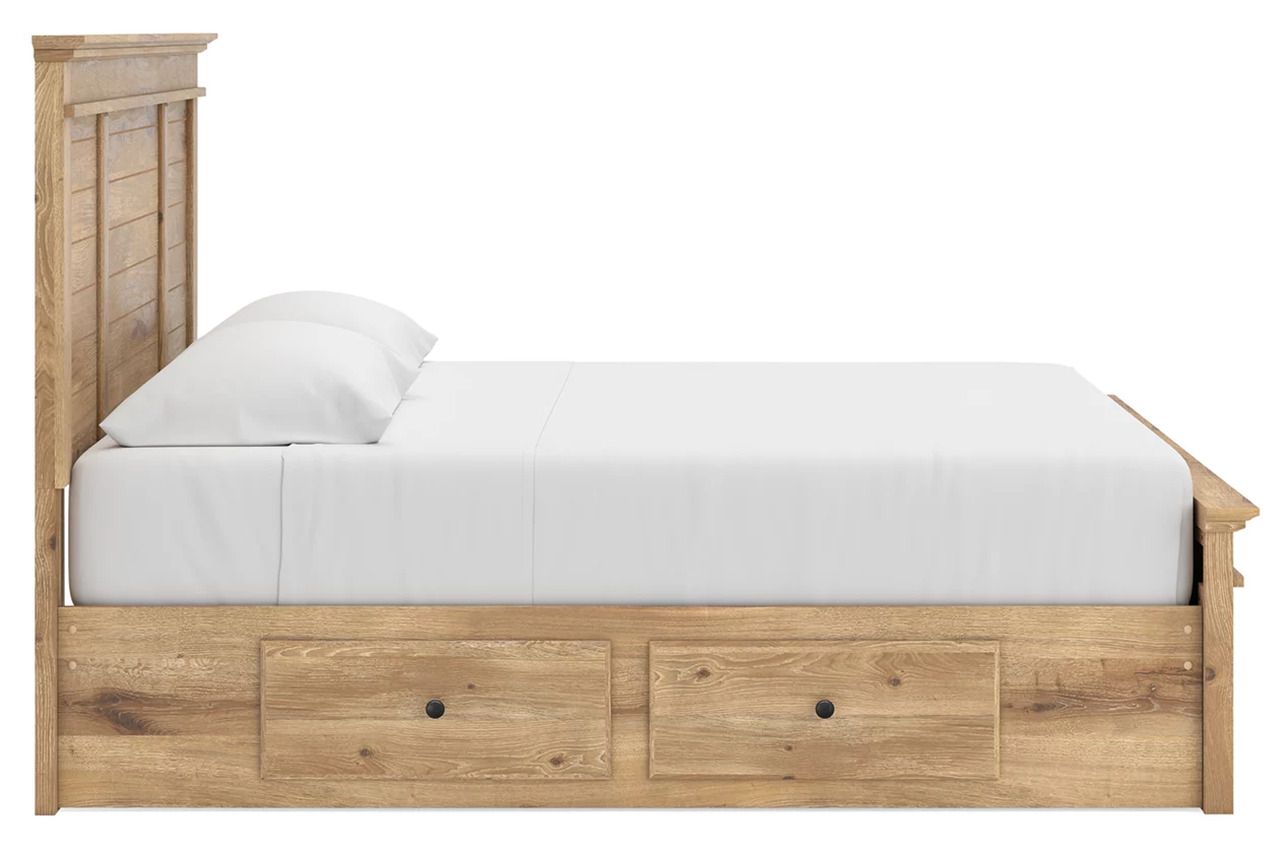 Allihauser King Panel Storage Bed In Tan NCB1170B16