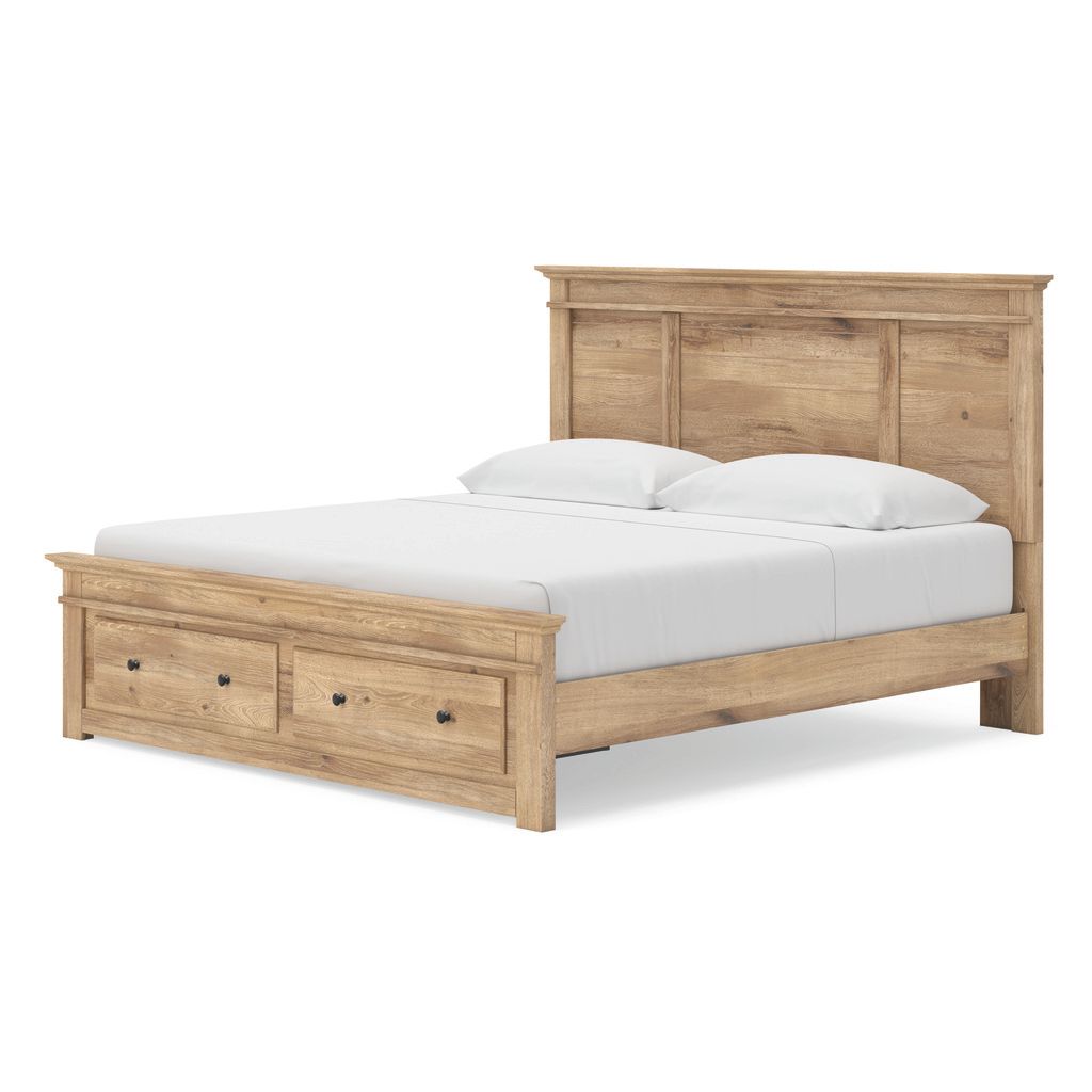 Allihauser King Panel Storage Bed In Tan NCB1170B16