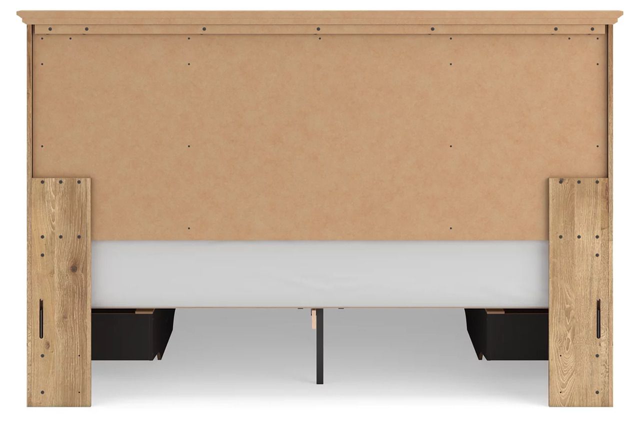 Allihauser King Panel Storage Bed In Tan NCB1170B17
