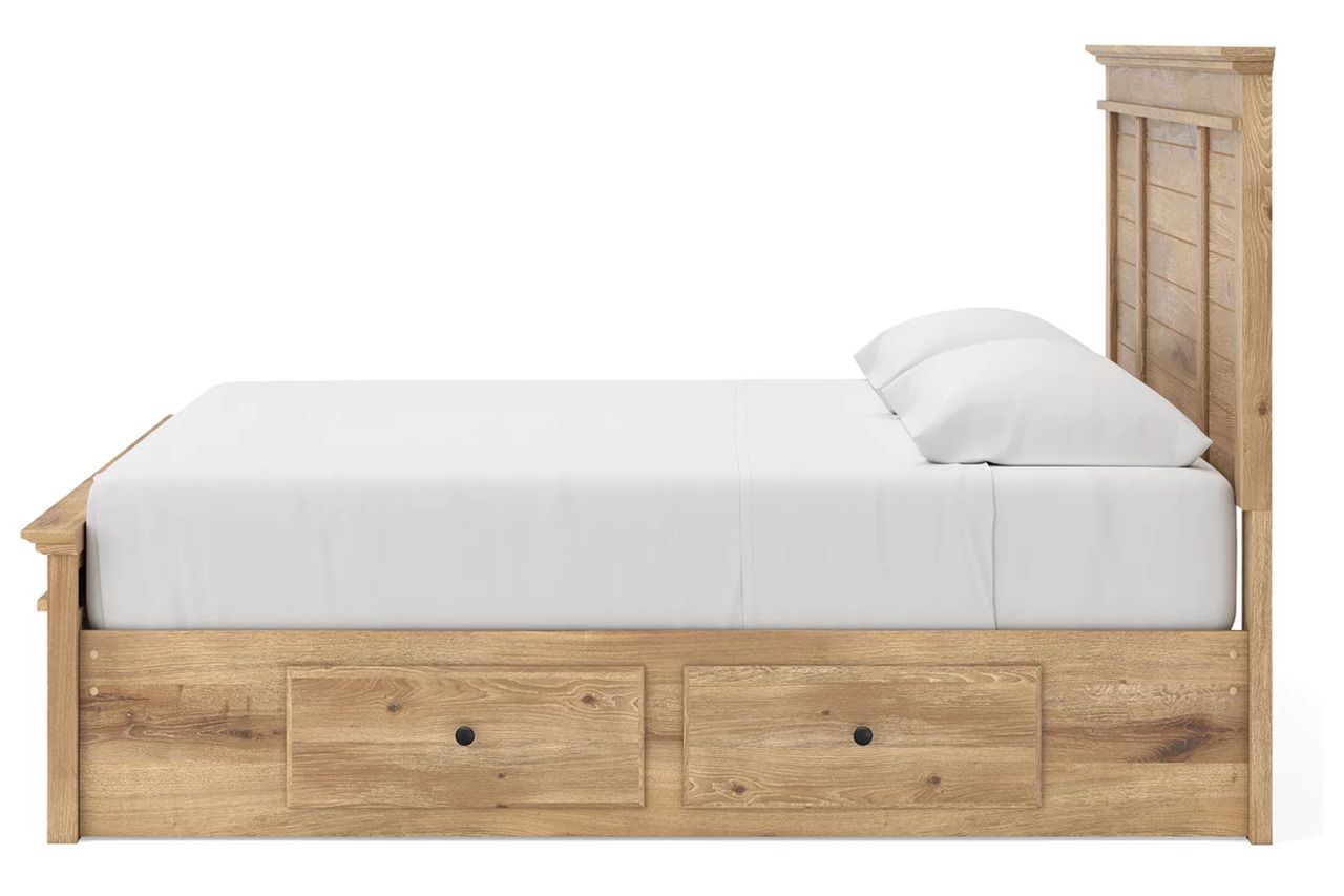 Allihauser King Panel Storage Bed In Tan NCB1170B17