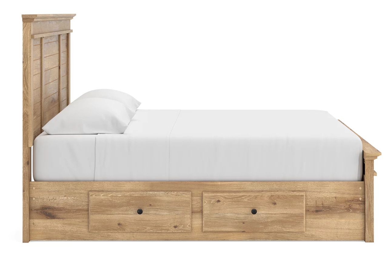 Allihauser King Panel Storage Bed In Tan NCB1170B17