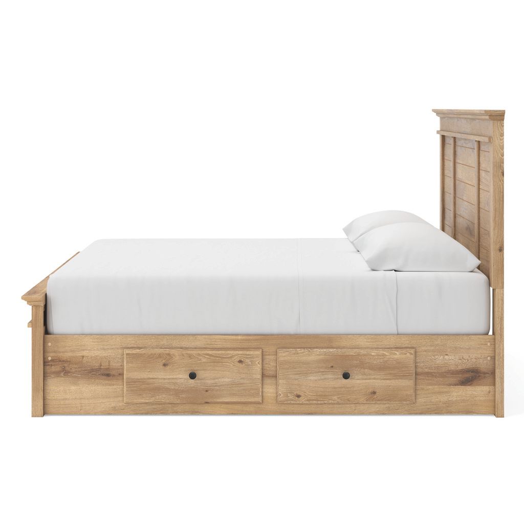 Allihauser King Panel Storage Bed In Tan NCB1170B17