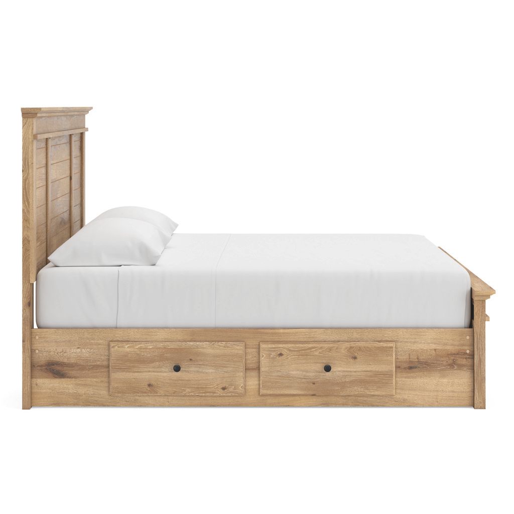 Allihauser King Panel Storage Bed In Tan NCB1170B17