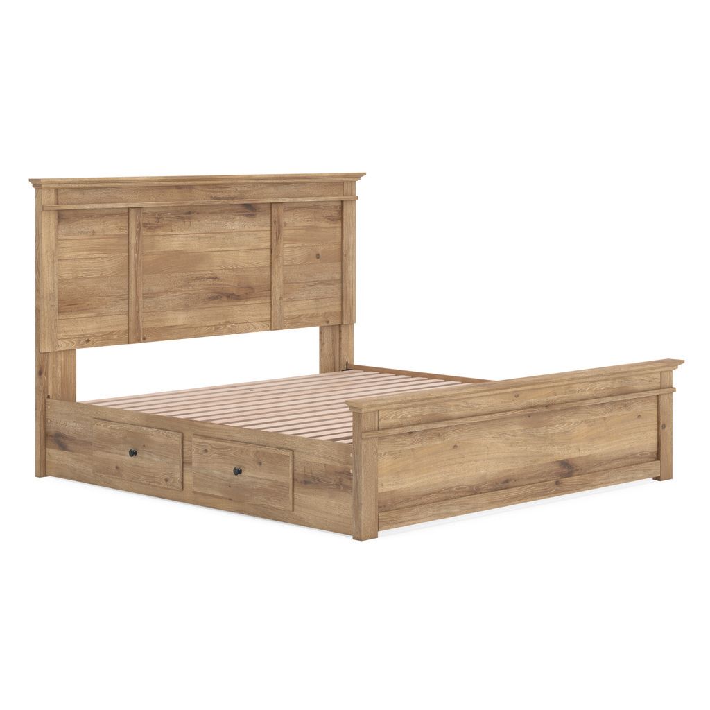 Allihauser King Panel Storage Bed In Tan NCB1170B17