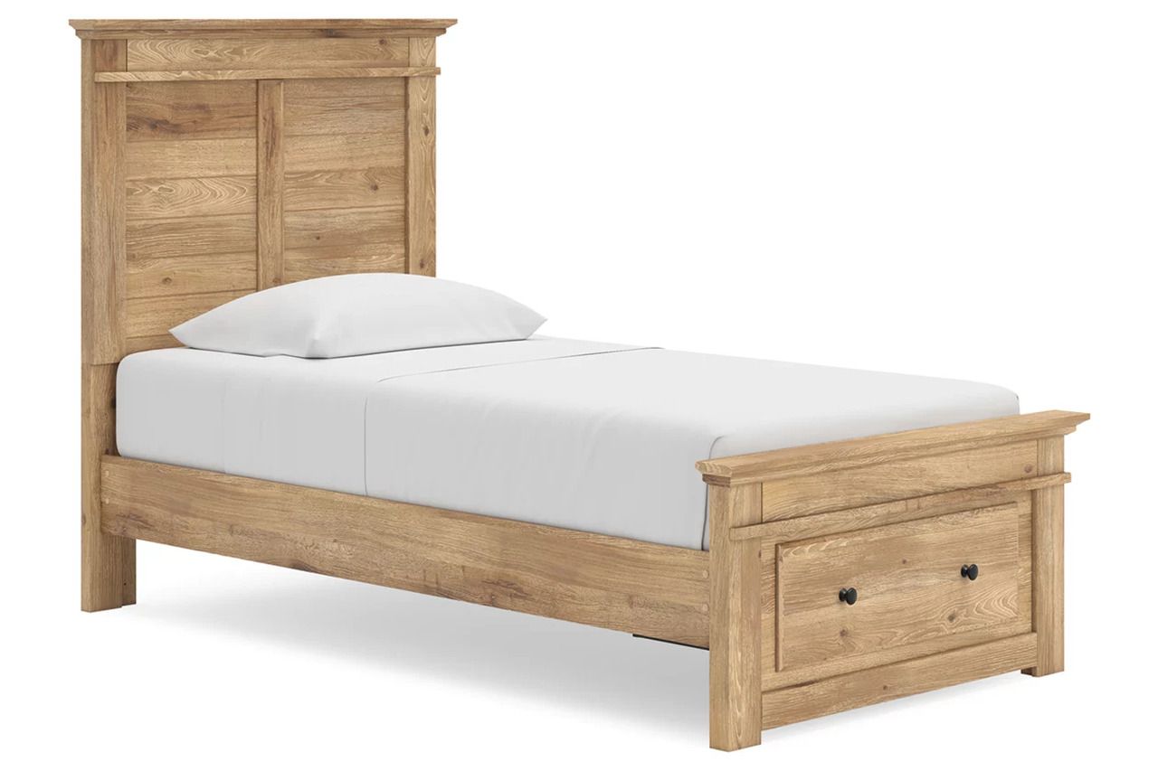 Allihauser Twin Panel Storage Bed In Tan NCB1170B22