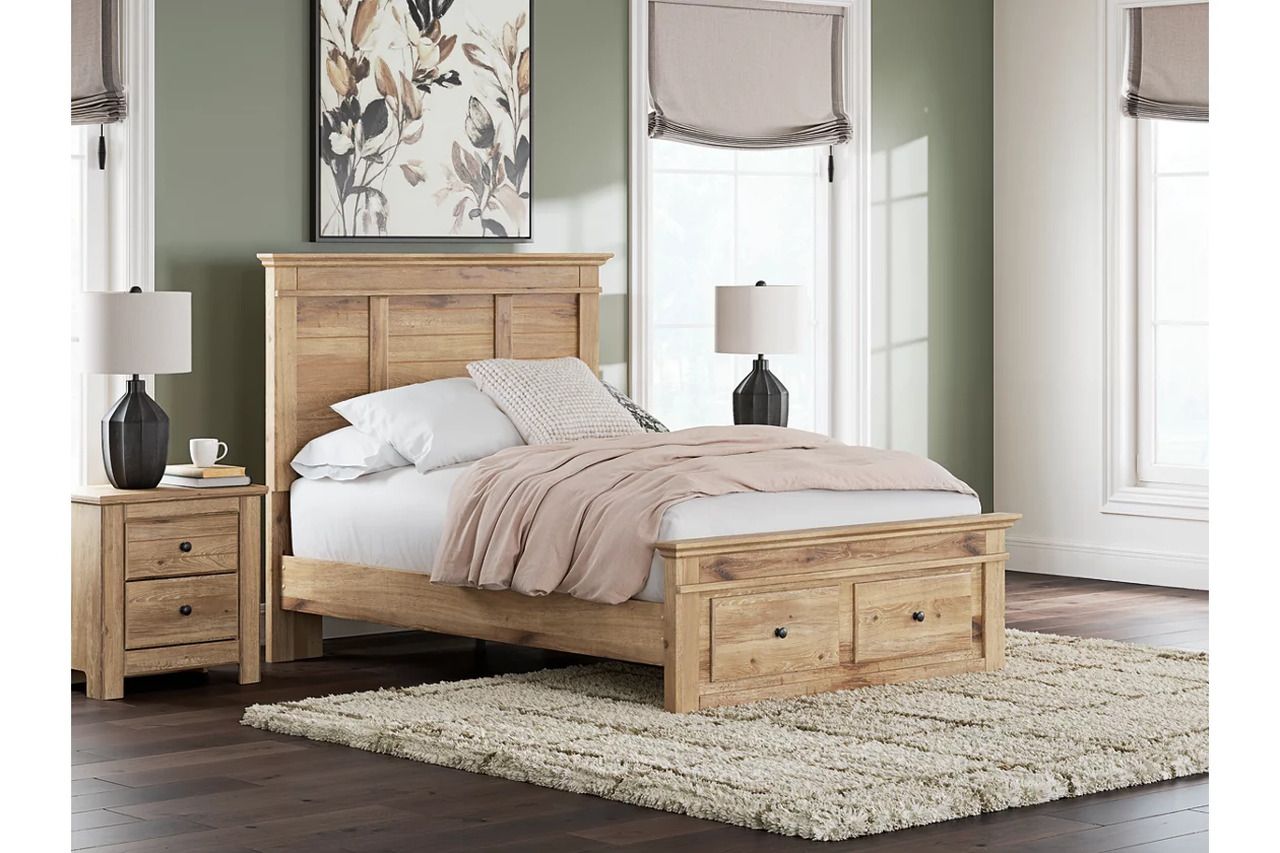 Allihauser Full Panel Storage Bed In Tan NCB1170B23