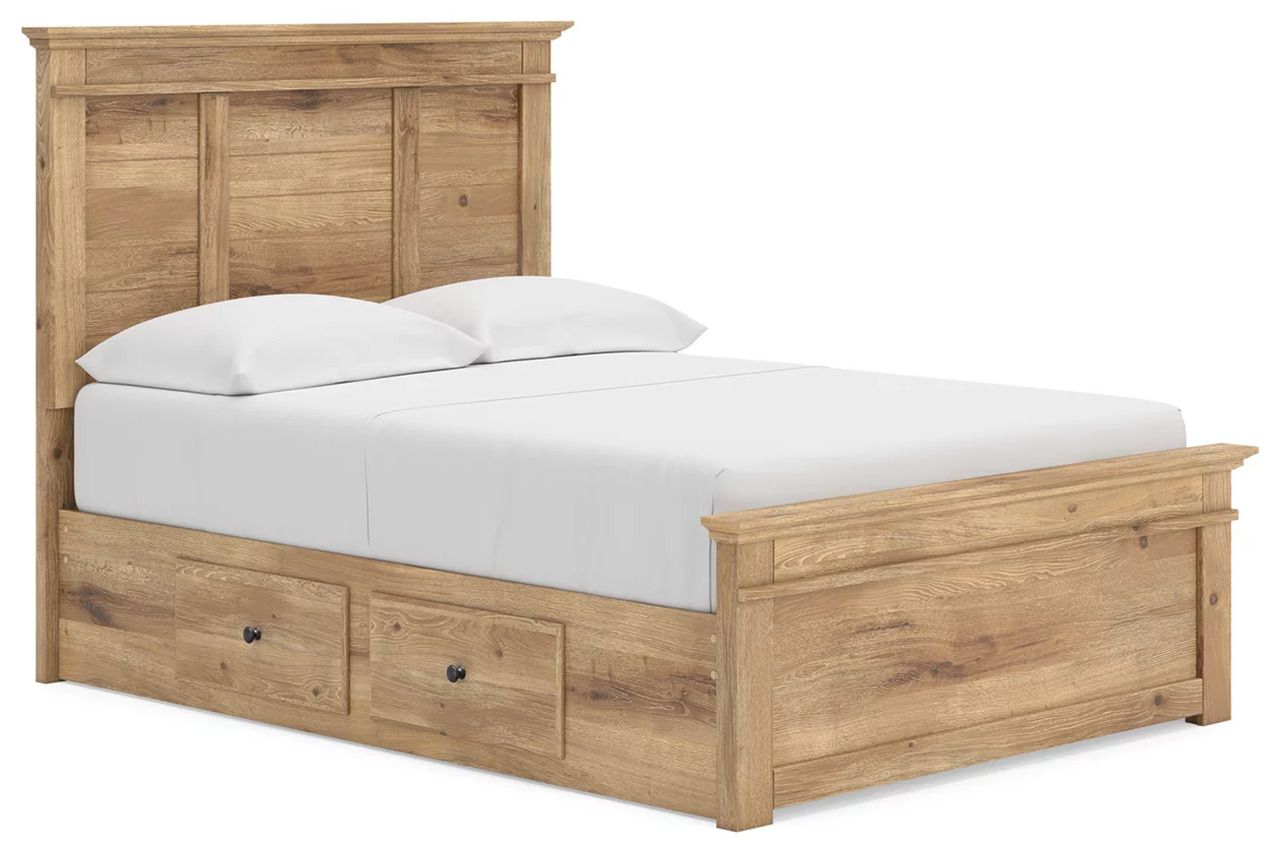 Allihauser Full Panel Storage Bed In Tan NCB1170B31