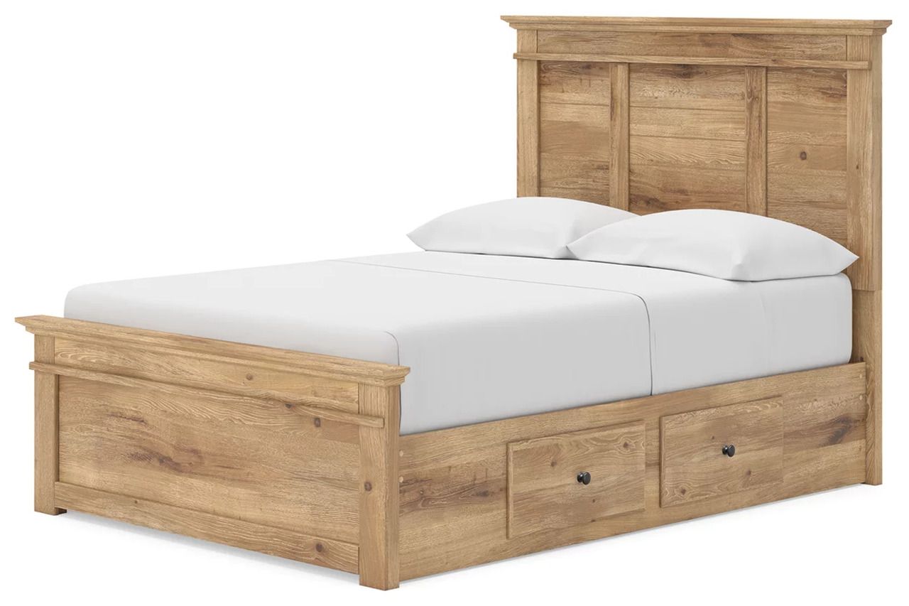 Allihauser Full Panel Storage Bed In Tan NCB1170B31