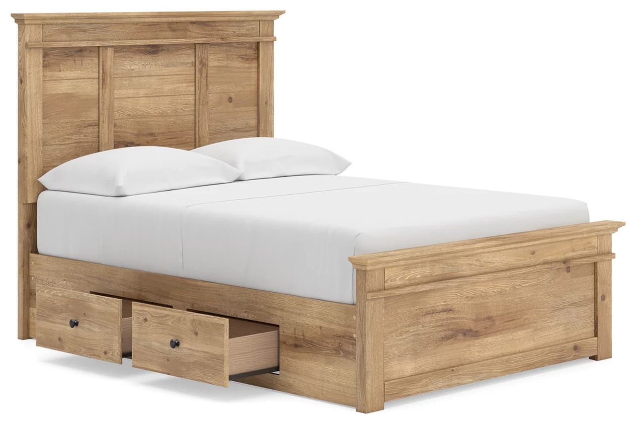 Allihauser Full Panel Storage Bed In Tan NCB1170B31