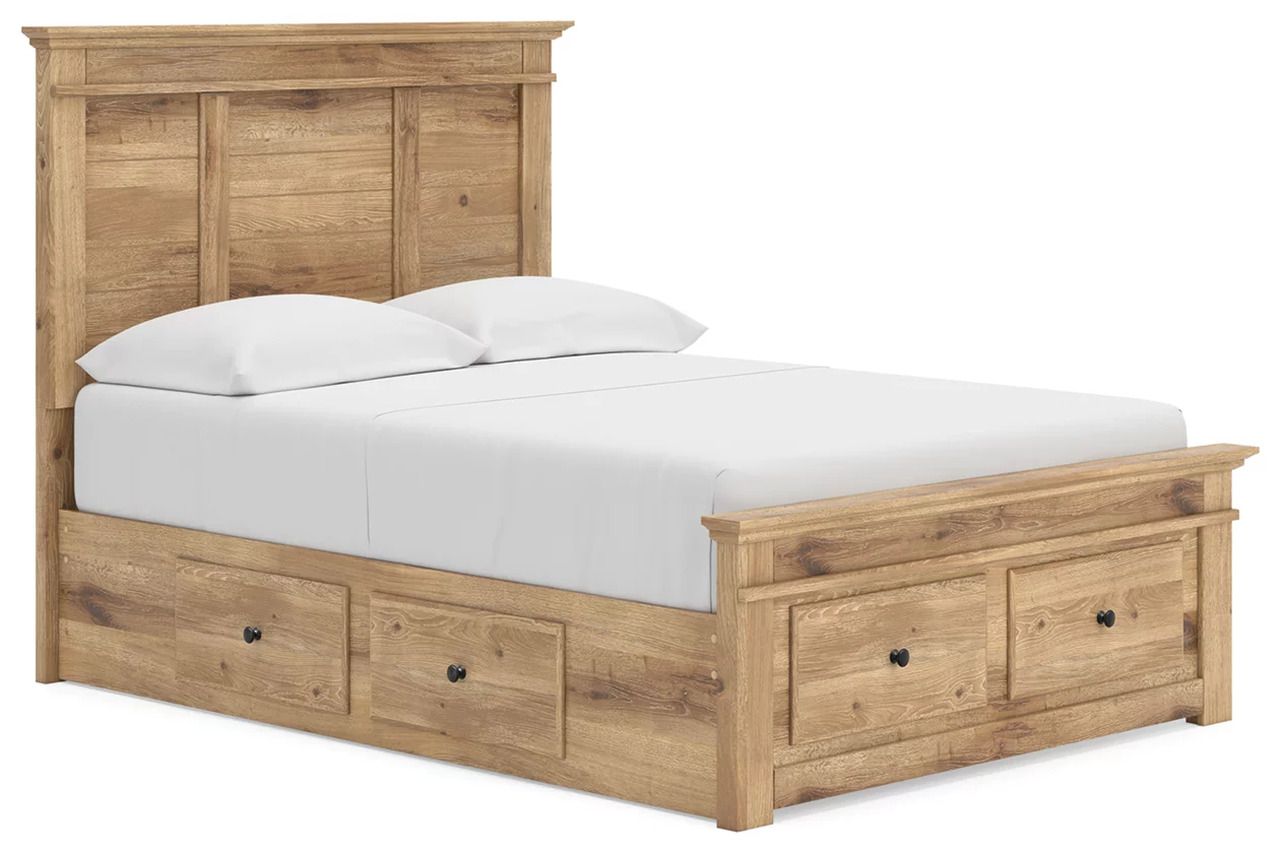 Allihauser Full Panel Storage Bed In Tan NCB1170B35